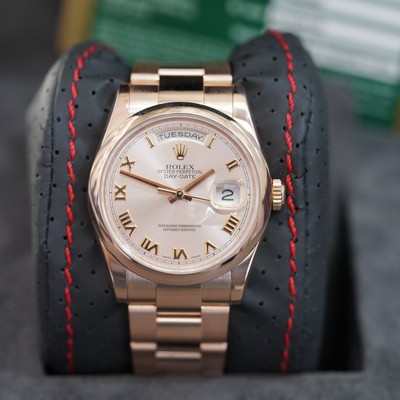 Presidente Rolex oro rosa con lunetta liscia e quadrante romano RG 36 mm  R#118205F | eBay