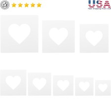 8 PCS Heart Stencil Template Set Different Sizes Painting Craft DIY Projects New