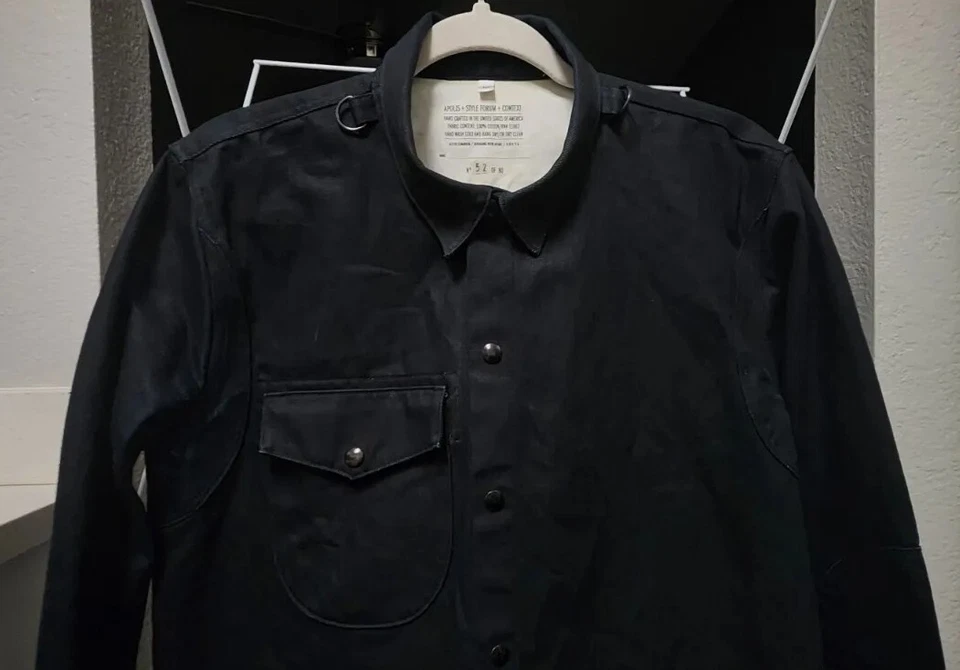 Apolis Styleforum Context Heavy Military Jacket Shirt Black Indigo Men's Medium  - Image 3 of 4