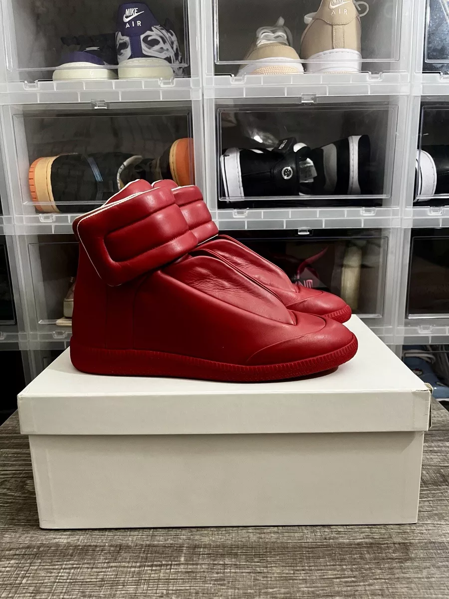 Maison Martin Margiela Paris 22 Future High Top Red Leather Shoes
