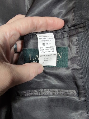 Lauren Ralph Lauren Boys 14R Grey 2-Button Blazer Lined Suit Jacket Coat Youth - Picture 8 of 10