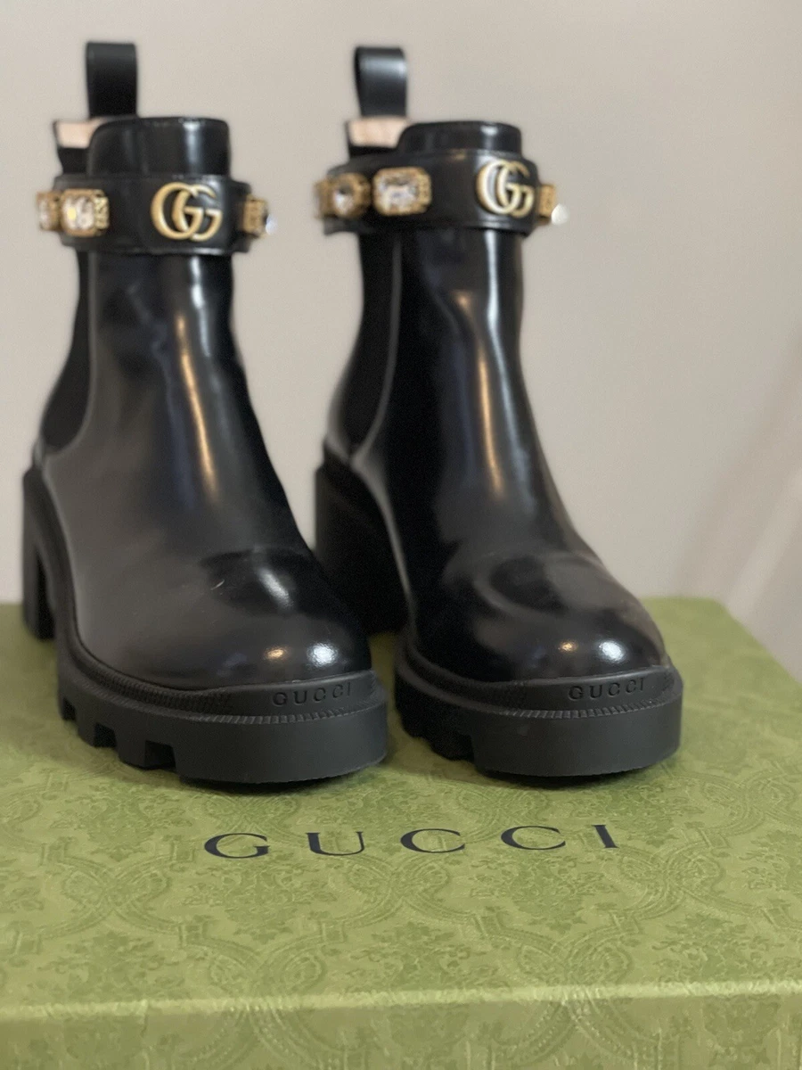 Gucci Leather Ankle Boot With Belt 36.5 W Box eBay
