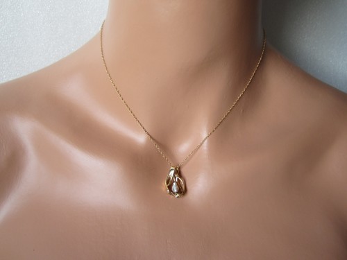 VINTAGE MODERNIST FREE FORM 14K SOLID GOLD GENUINE NATURAL AKOYA PEARL NECKLACE - Picture 9 of 17