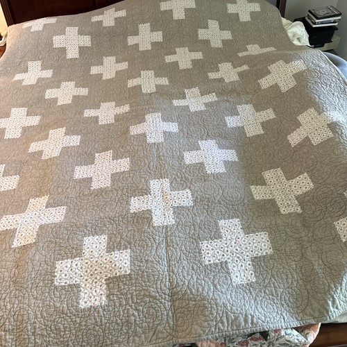 Flannel Patchwork Quilt - Long Arm Quilted - 68 x 86