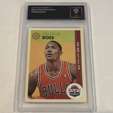 2012-13 Panini Past & Present Derrick Rose #19 Bulls Basketball Card Graded 9