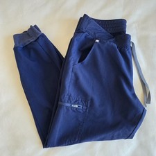 Figs Technical Collection Size Large Navy Blue Jogger Scrub Pants Drawstring