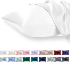 Vielit 2er Set Satin Kissnbezug 50x70 mit Zip,Weich wie EIN Silk Pillowcase,wie