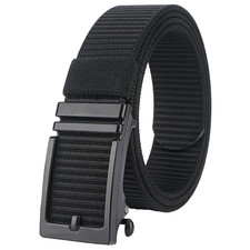 Ratchet Belt Nylon Web Tactical Automatic Slide Buckle Adjustable for Unisex Use