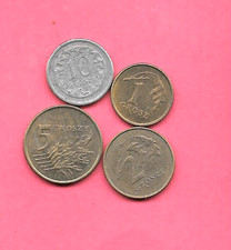 POLAND POLISH 4 DIFFERENT 2000-2012 CIRCULATED-AU COIN COLLECION LOT SET