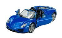 Welly Porsche 918 Spyder Ohne Dach Blau 1:34 Die Cast Metall Model Neu Im Kasten