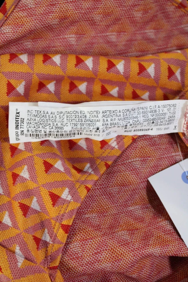 Camiseta sin mangas corta Zara para mujer naranja mezcla de algodón azteca cremallera talla L Foto 4 de 4