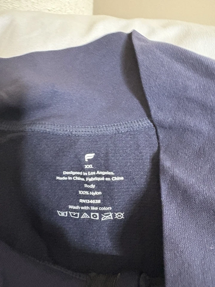 Camisa Pullover Fabletics Día de Entrenamiento 1/4 Cremallera Para Hombre 2xl Azul Atlética Foto 3 de 3