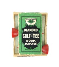 Diamond Golf-Tee Book Matches Matchbook Cover with Red Wooden Tees