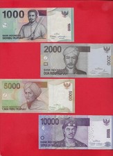 Indonesia 1000 2000 5000 10,000 rupiah 2011-13 set of 4 Uncirculated