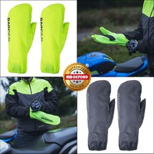 Oxford Rainseal Waterproof Motorcycle Over Mitts Scooter Over Gloves Black Fluo