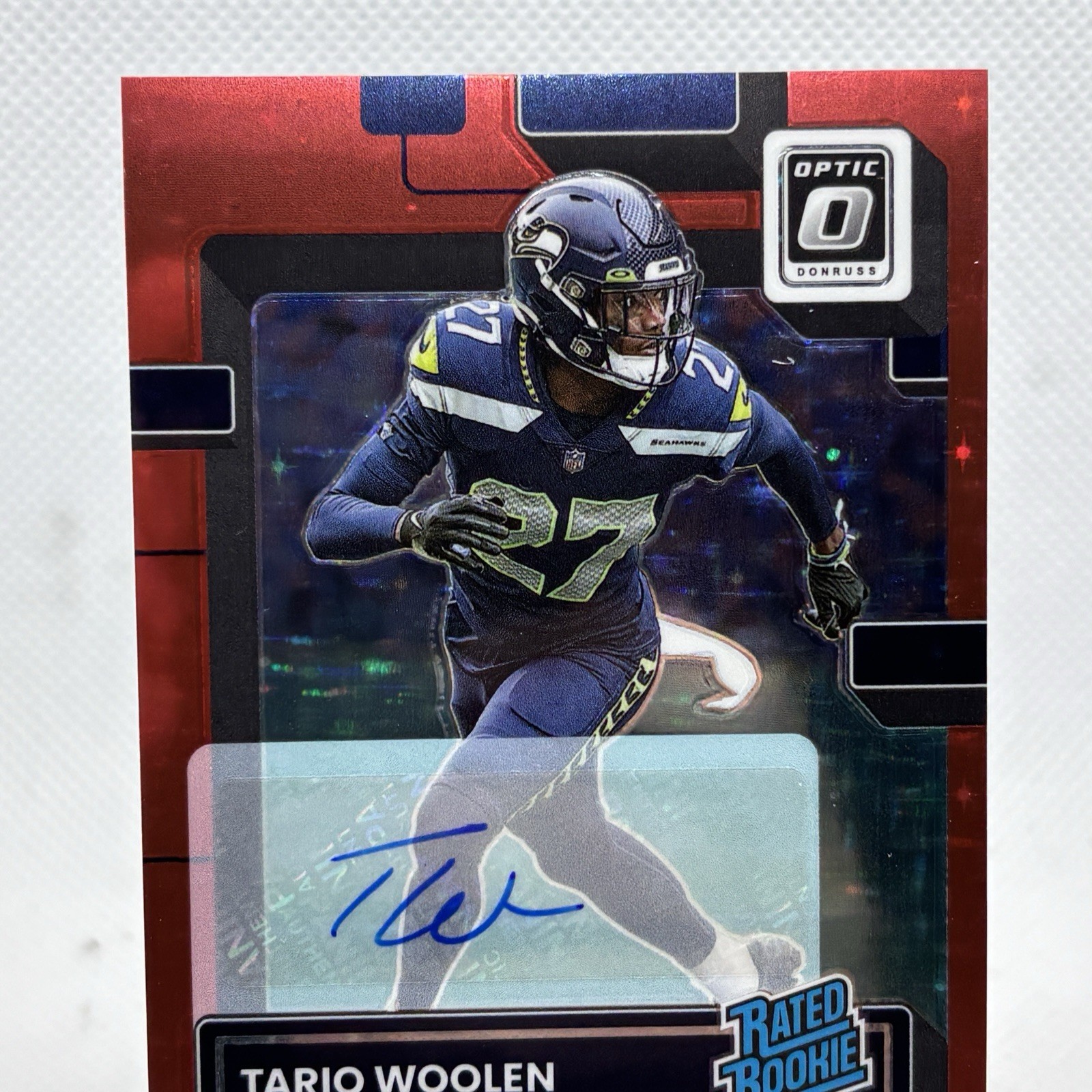 2022 Donruss Optic - Tariq Woolen - Rated Rookie - Red Stars Auto SSP /11