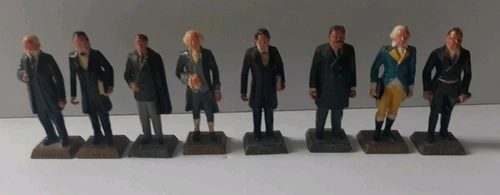 Marx Presidents Painted Figures Lot Of 8 Washington Taft Polk Roosevelt Figures