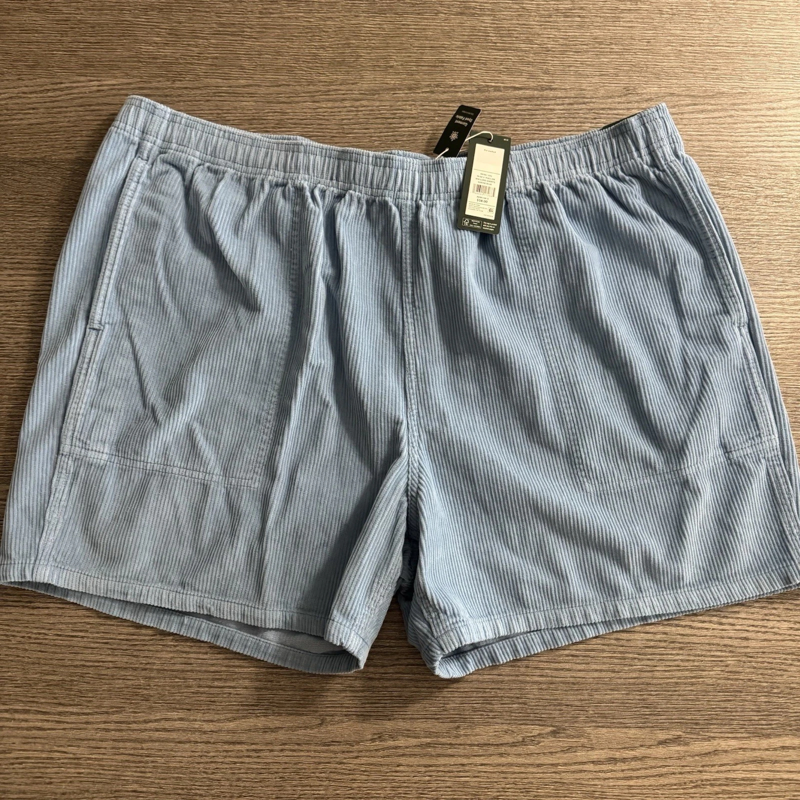 Alpine Design Men's Pull On Corduroy Hiking Shorts Size XXL Serene Blue