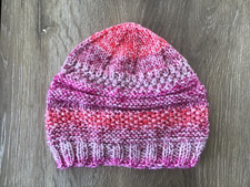 Hand knitted Baby Hat Pink Mix 3-6 Months