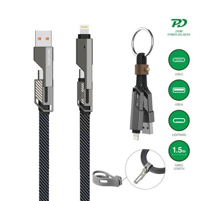 USB-C Ladekabel Set | 240W Power Delivery | 1,5m & Keyring