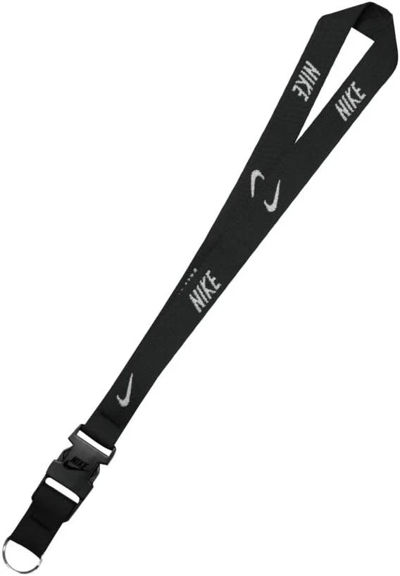 Nike Lanyard Detachable Keyring Clip Black Unisex One Size 100% Genuine