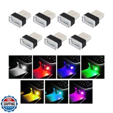 Augeny 7 PCS USB LED Car Interior Atmosphere Lamp, Plug-in USB Decor Night Li