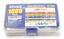 Lot of 1000 Bojack 25 Values Resistor Kit 1 Ohm-1M w/ 5% 1/4W Carbon Film