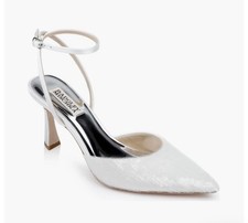 Badgley Mischka Silver ankle Strap Heels Size 6 New