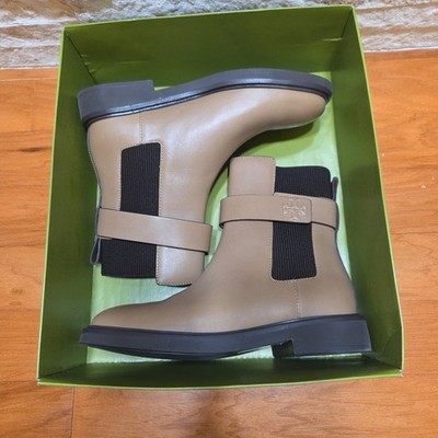Tory Burch Double-T Chelsea Boot Vachetta Leather Tan Size 9