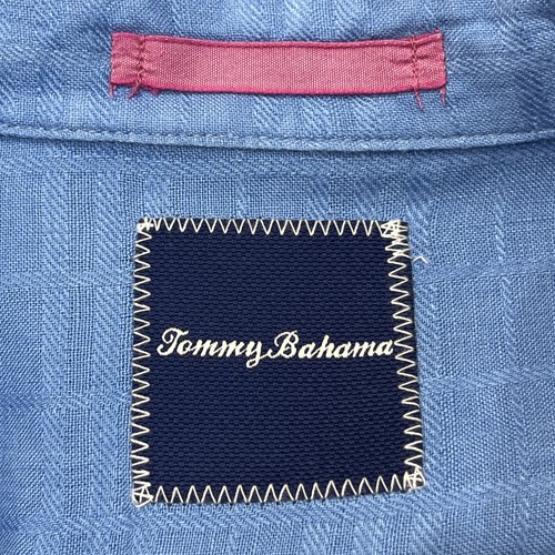 Tommy Bahama Shirt Mens XXL Blue 100% Linen SS Button Up Textured Beachy B165 - Picture 11 of 12