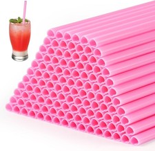 Heart Shaped Straws, Disposable Cute Plastic Straws, Individually Wrapped for
