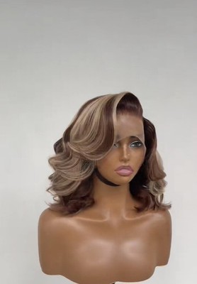 Raw Vietnamese SDD Layered Cut Lace Front Glueless Bob Wig 250% Custom Colour 