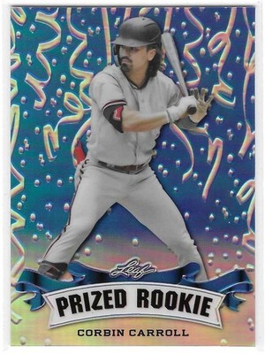 CORBIN CARROLL 2023 Leaf Metal ''Prized Rookie'' (Prismatic Blue) #10 of only 20!