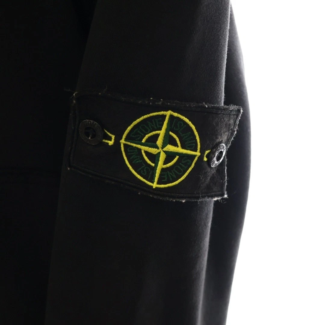 Felpa con cappuccio STONE ISLAND logo patch pullover 701562851 nero usata c0615d8a207aa9018db