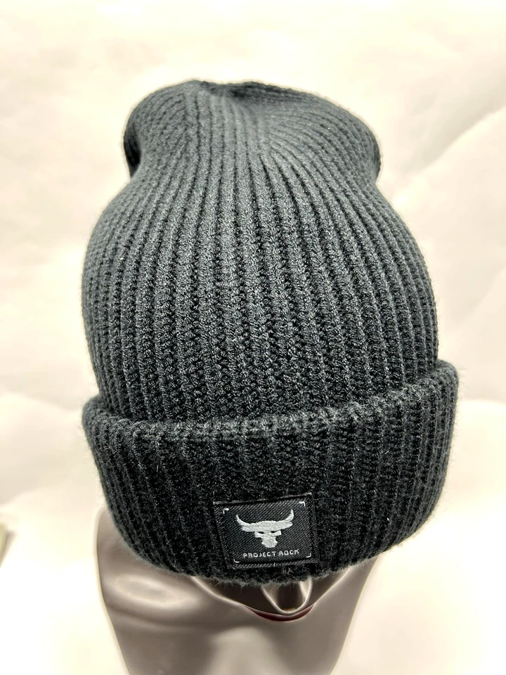 Under Armour Men's OSFM Project Rock Black Beanie (SHR) - Image 2 of 4