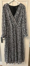 Women's Phase Eight Pleated Maxi Floral Dress Size UK 24