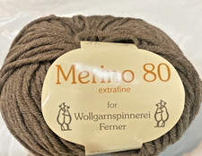 Ferner Merino 80 - 100 Merino Wool Yarn - 1.75oz - Super soft, 3 balls, brown