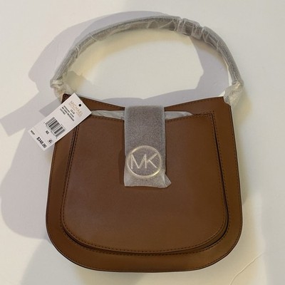 NWT Michael Kors Lillie Large Chain Hobo Shoulder Tote Handbag Acorn/Gold