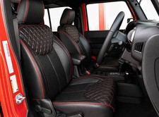Black Leather Seat Covers For 2013 2014 2015 2016 2017 Jeep Wrangler Jk Jku 4 Dr