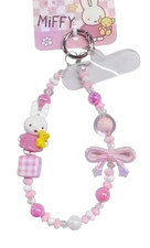 New Miffy Pink Beaded Lanyard Ring Phone iPhone Bracelet Smartphone Hand Holder