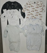 Lot of Six Carter's And Other Baby Sleeper Gowns, Size Newborn/0-3 Months