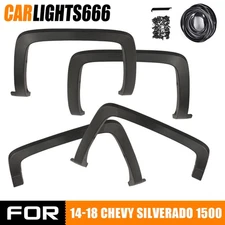 4PC Factory Style Fender Flares Fit For 2014-2018 Chevy Silverado 1500 2500 3500
