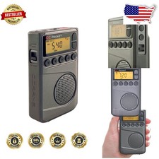 C. Crane AM/FM NOAA Weather Radio - Black, Belt Clip, Sleep Timer, LCD