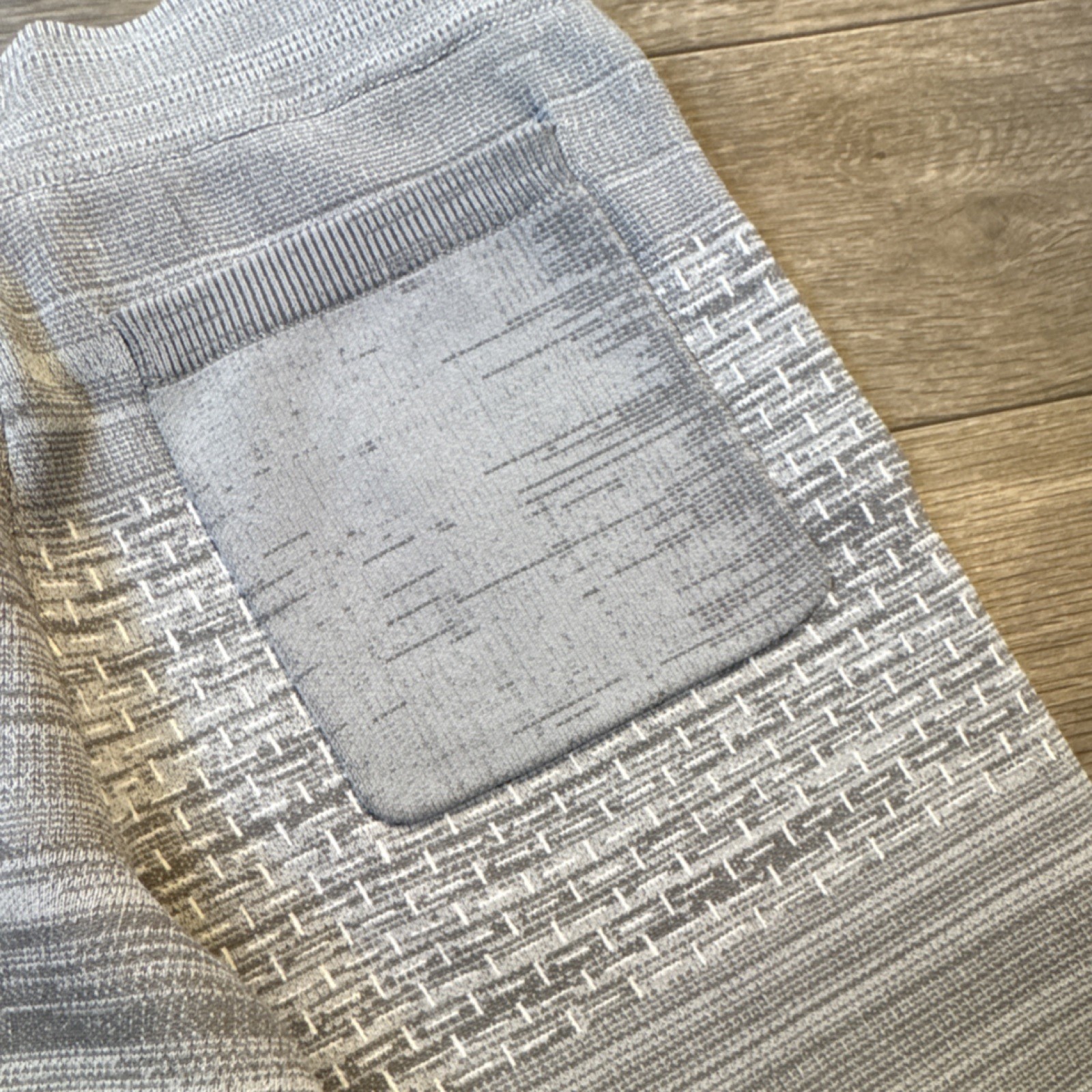 FDMTL Patchwork Knit Sweatpants Gray Polyester Re… - image 12