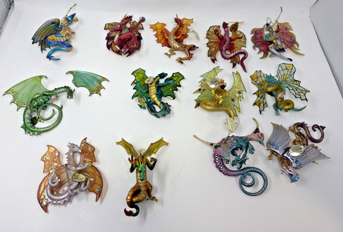 Ashton Drake Assorted Dragons of the Crystal Cave Ornaments Lot of 13 READ