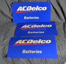 Lot of 3 ACDelco AC Delco Batteries Signs Plastic