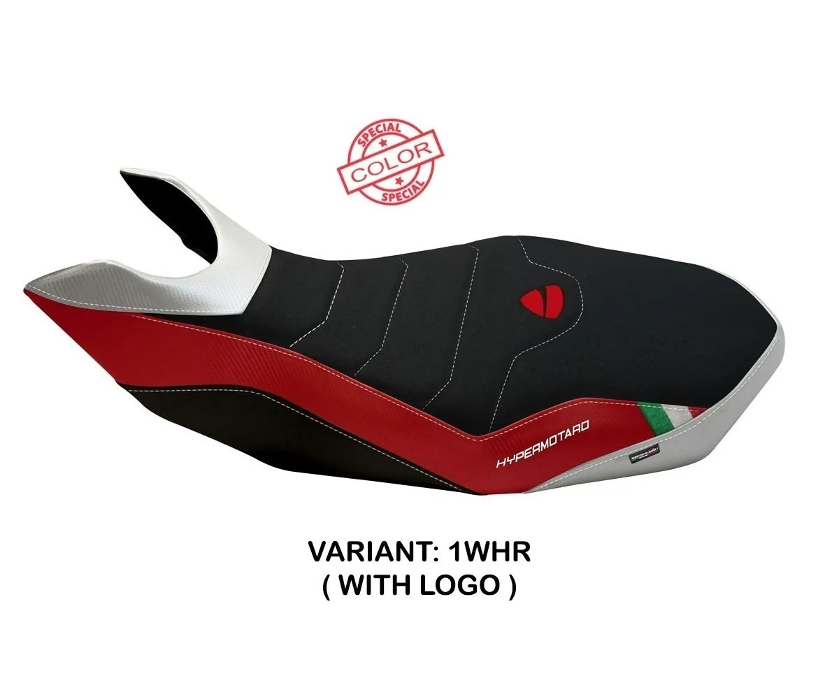 Seat cover Ribe SColor UG White-Red TPZ DUCATI HYPERMOTARD 1100/EVO 2007 2012 Gx