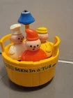 Vintage Fisher Price 3 Three Men in a Tub with Blue Bell # 142 Early 1970's