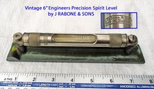 Vintage J RABONE & SONS 6" Engineers Precision Spirit Level Old Tool