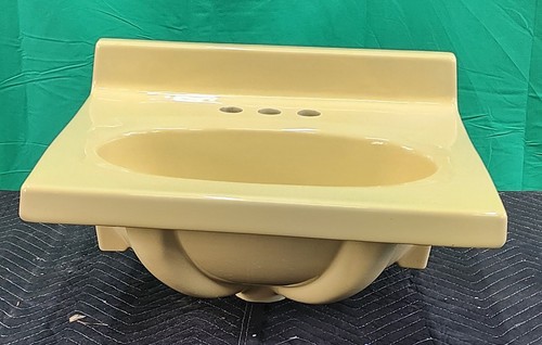 yellow bathroom sink ceramic original porcelain vanity cabinet - Picture 2 of 14
